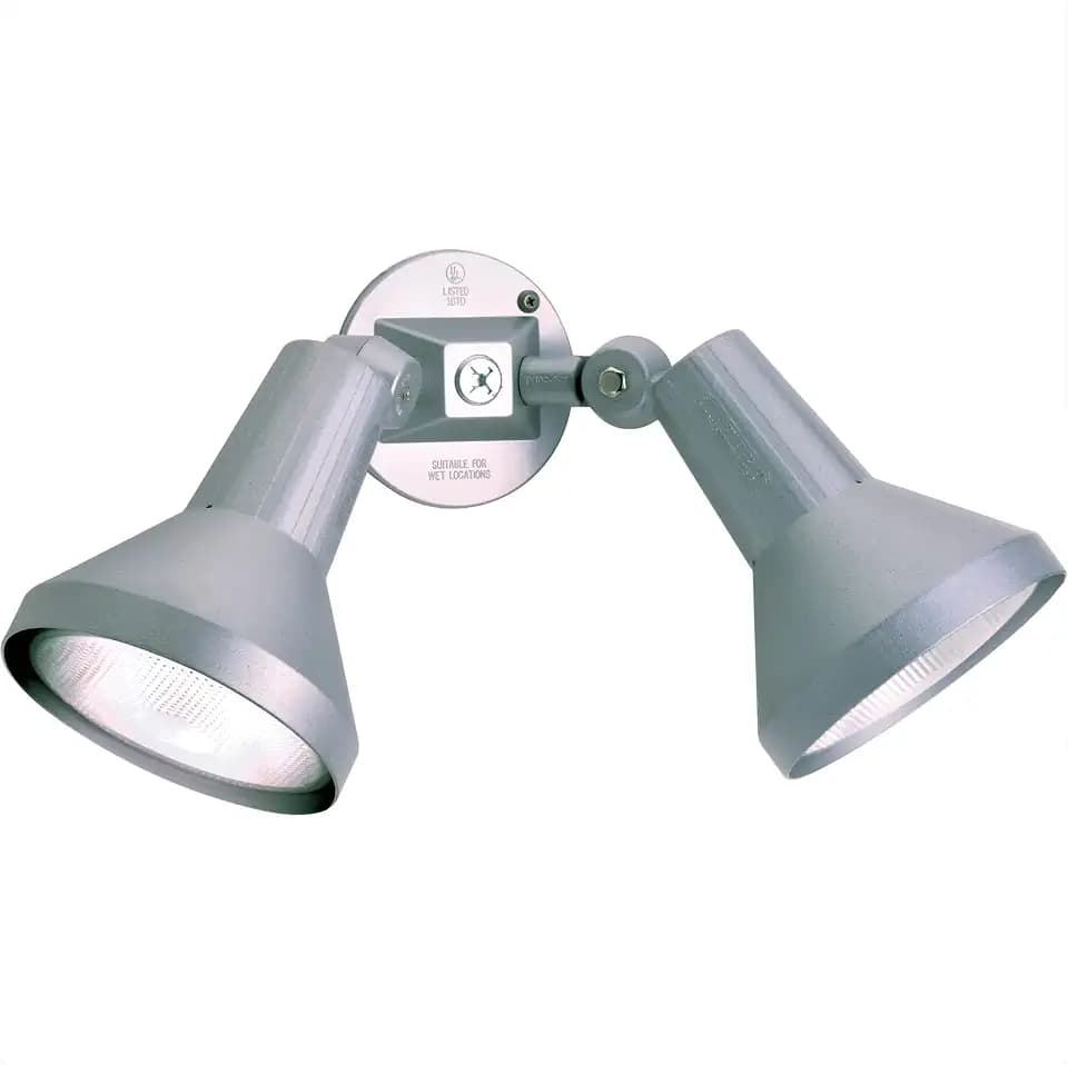 Nuvo Lighting SF77/703 Two Light Outdoor Heavy Duty Cast Aluminum Durable Weather Proof Security Flood Light, Gray