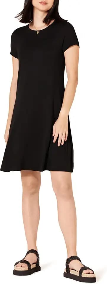 Amazon Essentials Women's Short-Sleeve Scoopneck Swing Dress