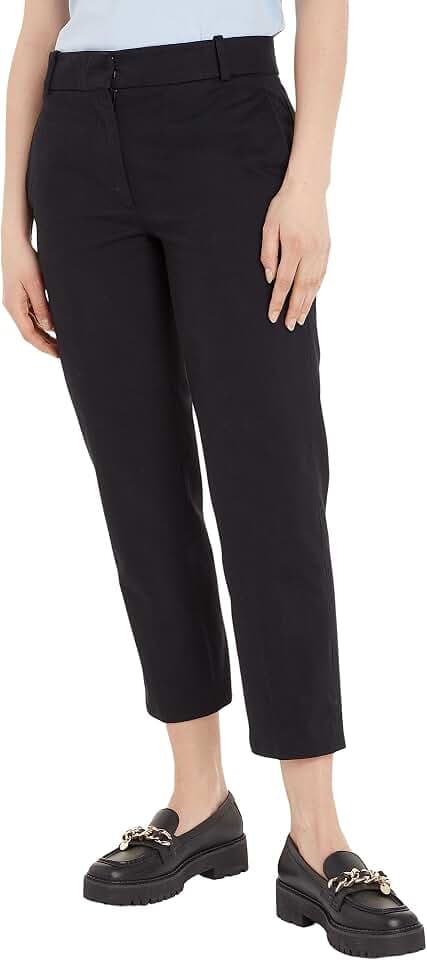 Tommy Hilfiger Damen Gewebte Hosen Essential Slim Straight Co Chino Ww0ww39866