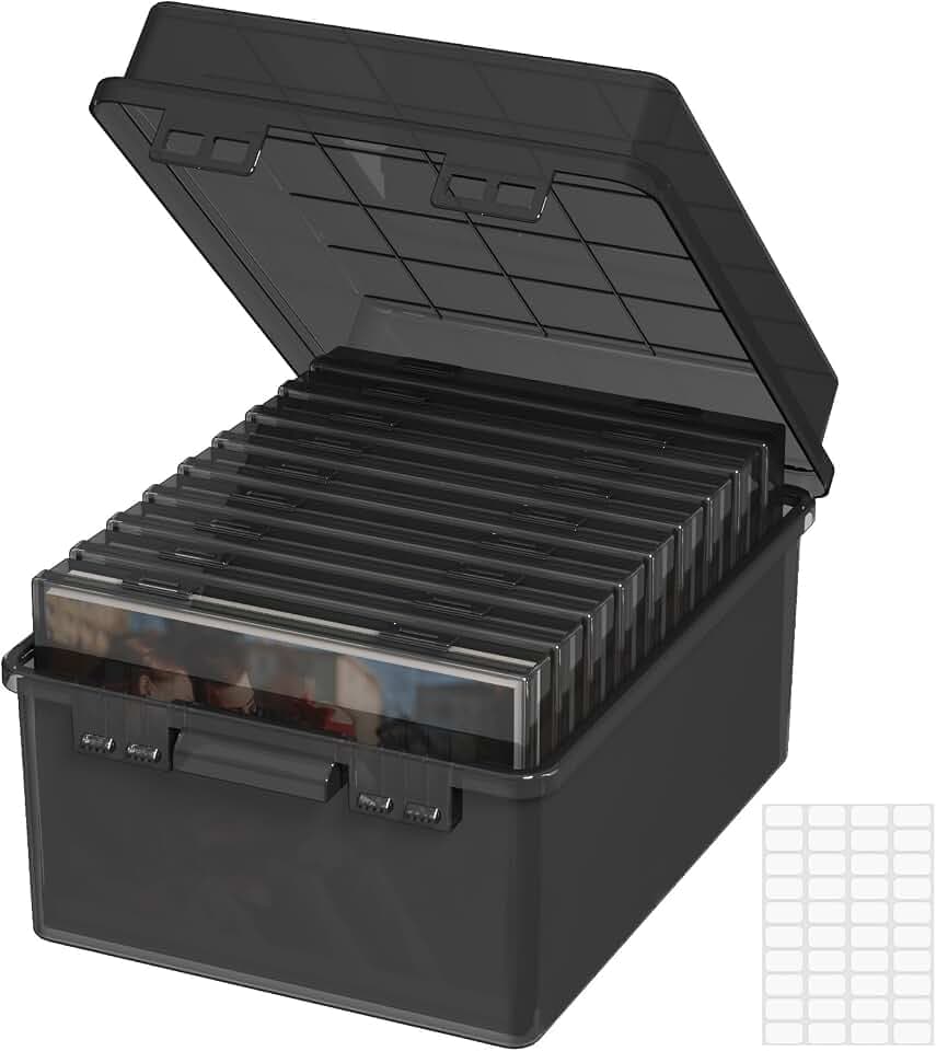 Lifewit Fotobox Aufbewahrungsbox mit 9 pcs innere Fotohalter, Schwarz