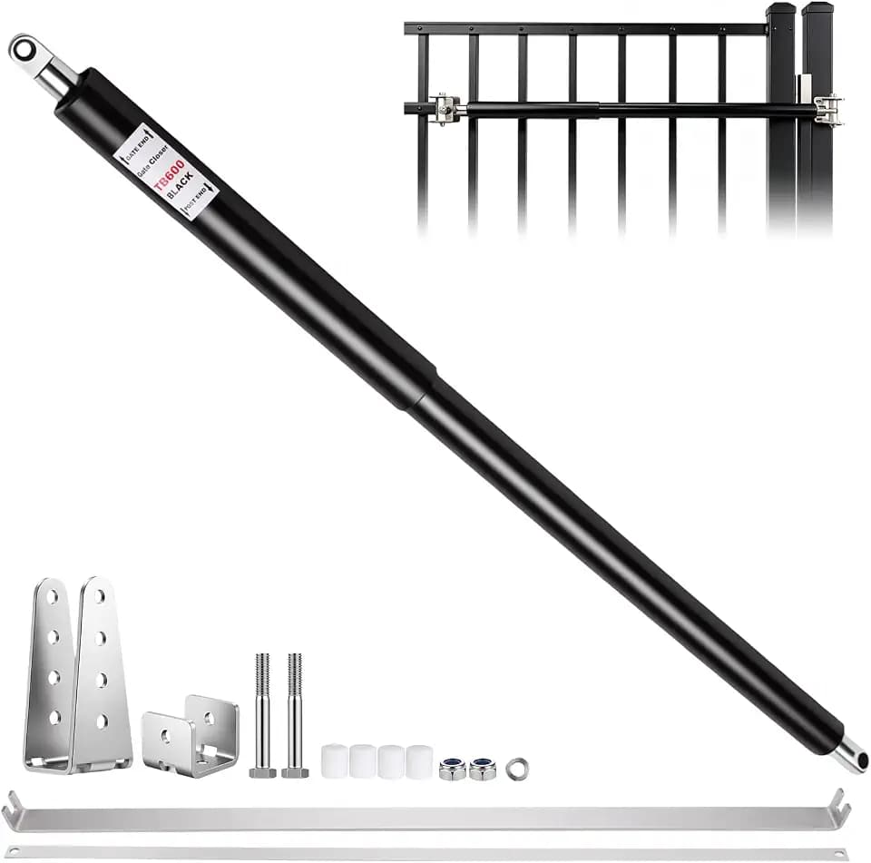 TB600 Hydraulic Gate Closer, 150-250 lb Heavy Duty for 44-72 Inch Outdoor Gates, Automatic Gate Closer, More Powerful Than TB200 & TB400, Adjustable Closing Speed for Wood, Steel & Vinyl Gates