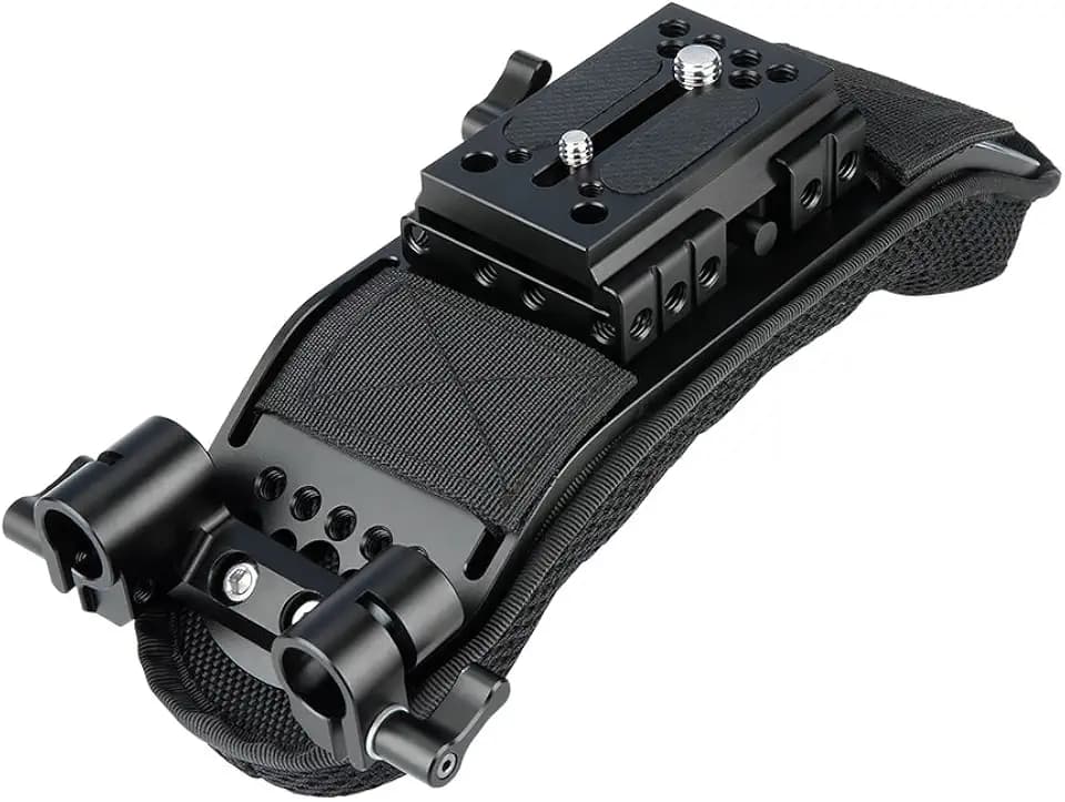 NICEYRIG 15mm Shoulder Pad with Quick Release Baseplate for Manfrotto, 15mm Rod Clamp Applicable for Video Camcorder Camera DV/DC Support System DSLR Rig