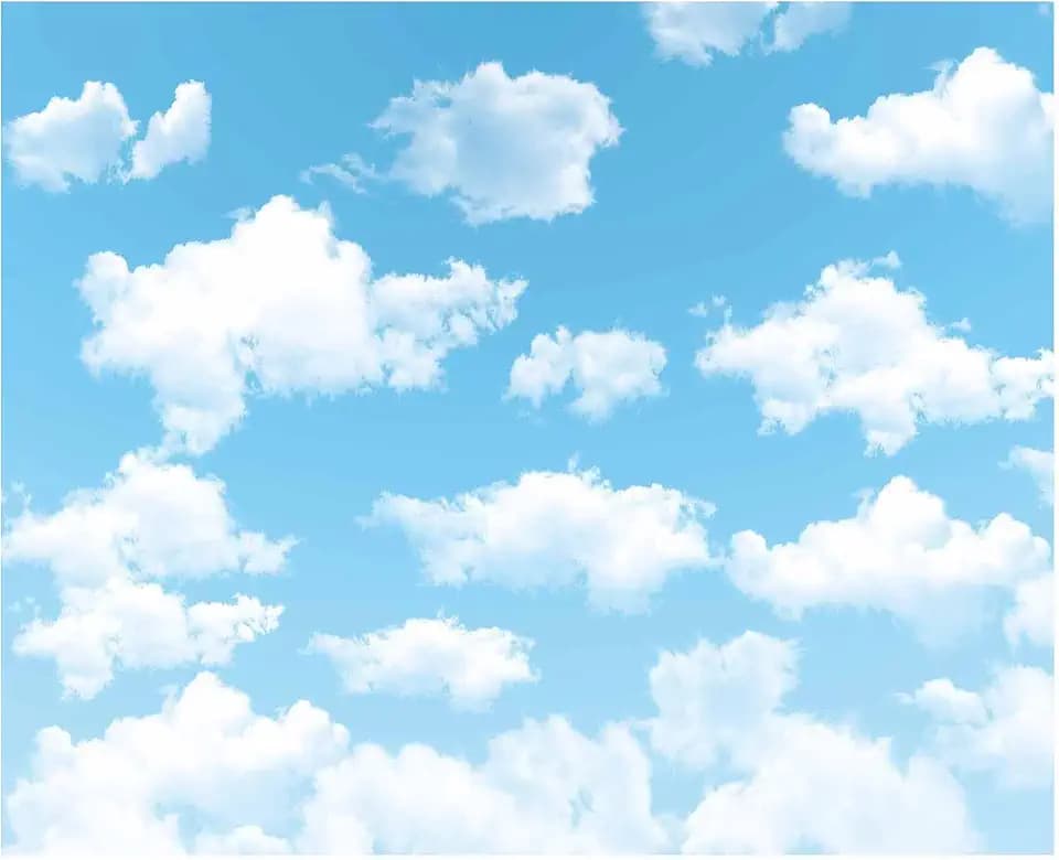 Allenjoy 10x8ft Blue Sky White Cloud Backdrop for Newborn Spring Portrait Photography Pictures Kids Children World Travel Aviator Birthday Party Decor Welcome Baby Shower Photo Shoot Background