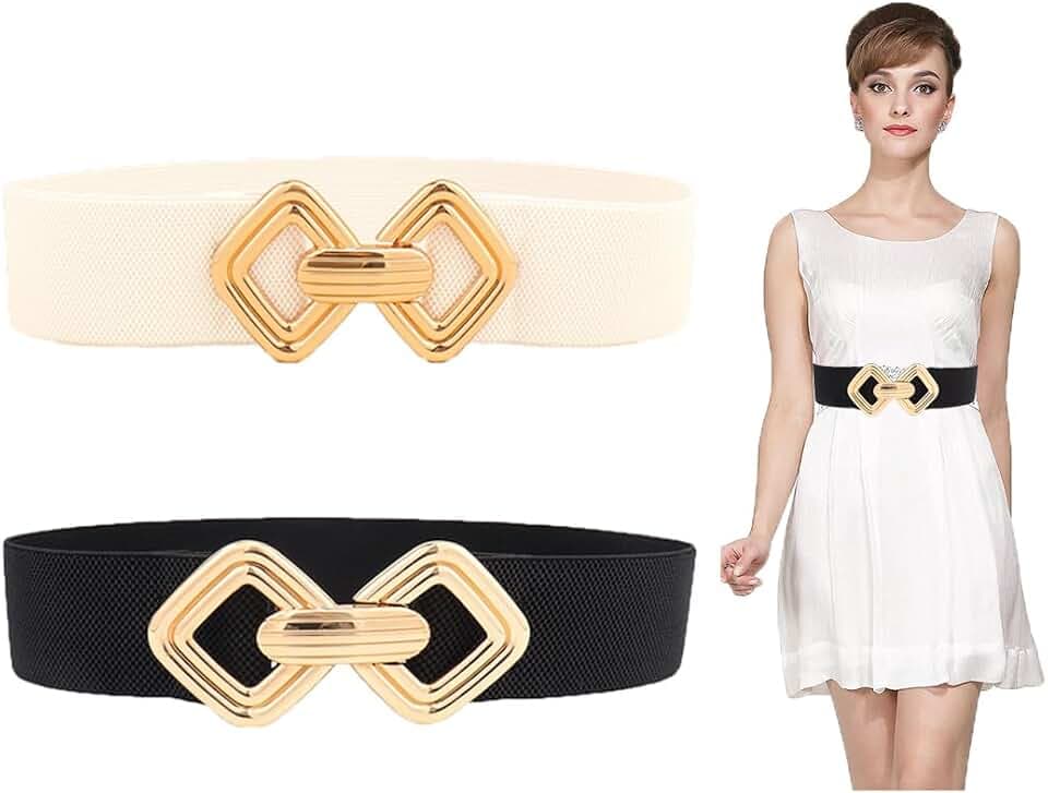 Elastischer Damen Taillengürtel, ca. 6 cm breiter Hüftgürtel, Hüftgürtel Stretch Gürtel mit Hakenverschluss für Kleid
