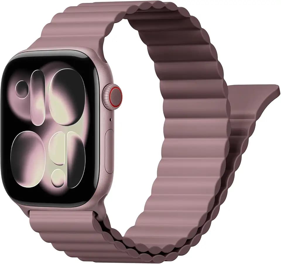 Magnetic Sport Bands for Apple Watch Band 40mm 38mm 41mm 42mm 44mm 45mm 46mm iWatch bands for Women Men,Silicone Loop Strap Wristband for Apple Watch Series 12 11 10 9 8 7 6 5 4 3 SE 3/2nd Ultra 49mm
