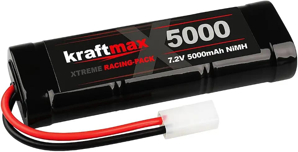 Kraftmax RC Hochleistungs Akku mit Tamiya-Stecker - 7,2V / 5000mAh / NiMH - Racing-Pack Inline L2x3