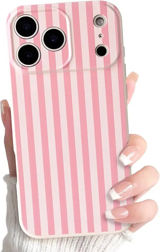 Lovmooful for iPhone 17 Pro Max/iPhone 18 Pro Max Case Striped-Pink