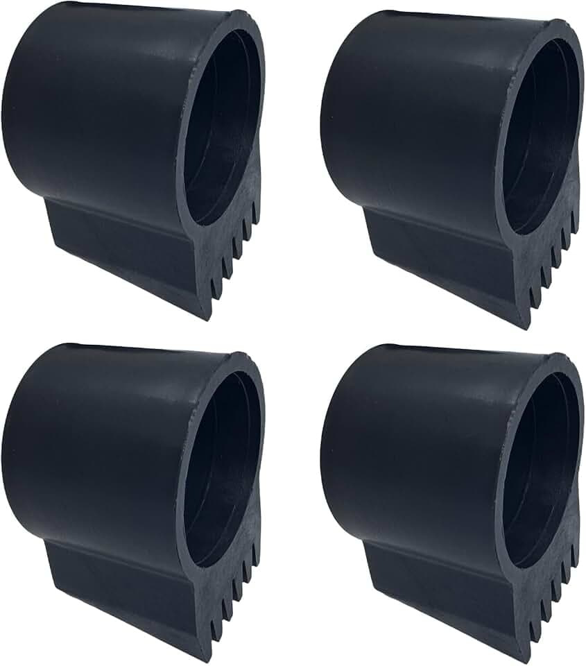 Egg Chair Stand Feet Replacement - Fits 1.66" (42mm) Diameter Leg Tubes Non-Slip Vinyl Angled Leg Caps to Secure Wicker Egg Swing Hanging Hammock Chair Stands to Ground Black (4 Pack)