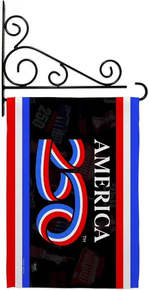 America 250 Flag Anniversary Independence Day Wall Holder Set Tapestry Official Licensed Merchandise Canvas Prints Yard Sign Textile Woven Fabric Poster USA 250th Anniversary Decoration Gift