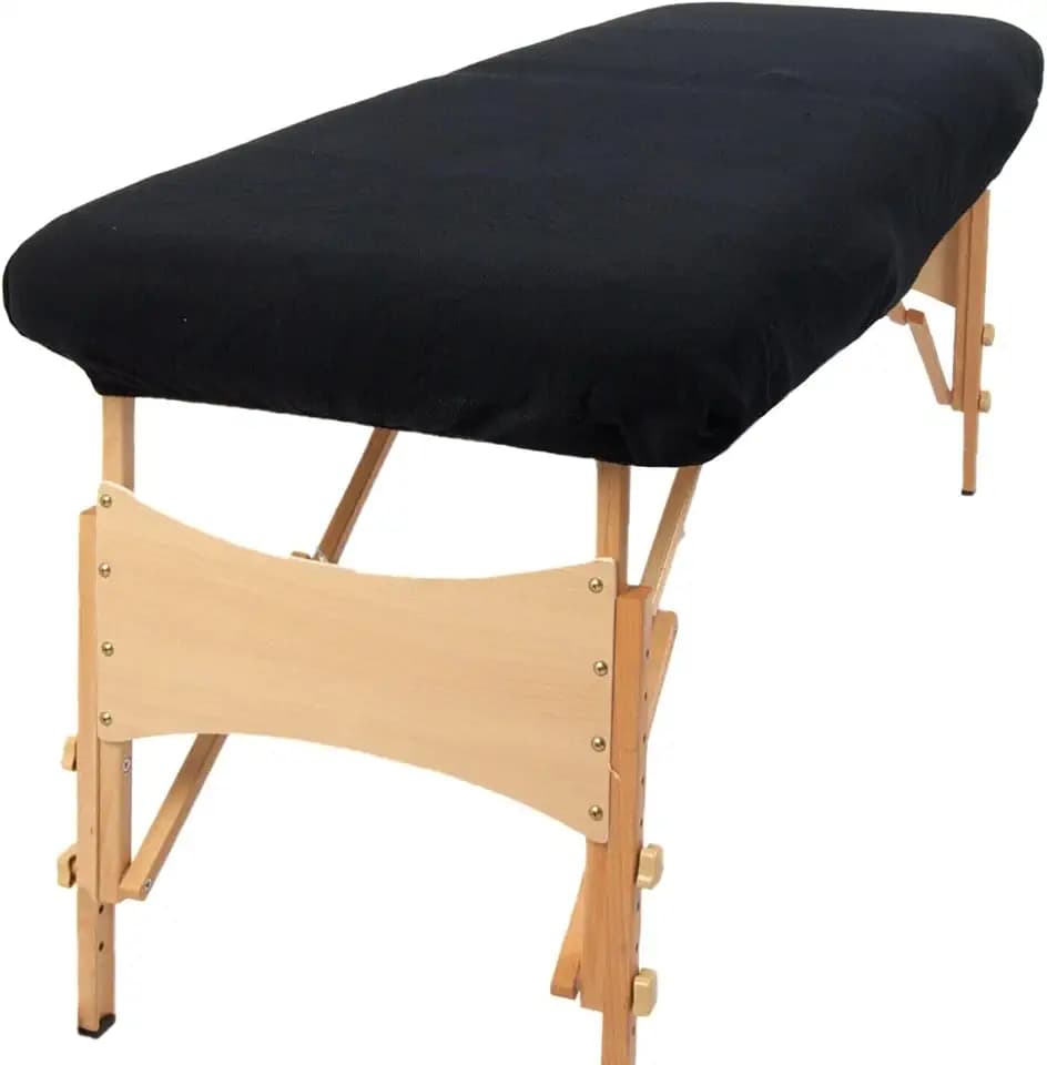 aztex Klassische Massagetisch-Schutzhülle, geeignet für Salons, Spas und Therapeuten, mit oder ohne Gesichtsloch - Schwarz, ohne Gesichtsloch