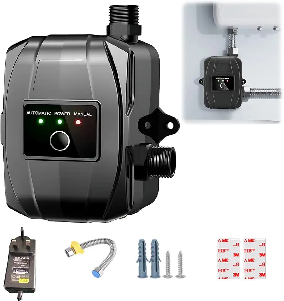 24V Druckerhöhungspumpe, Mini Automatische Druckerhöhungspumpe, Stumme Wasserpumpe 150P Heiß Kaltwasser Druckerhöhungspumpe für Haushalt Dusche Garten Toilette Wasserhahn Bewässerung Maschine Waschmas
