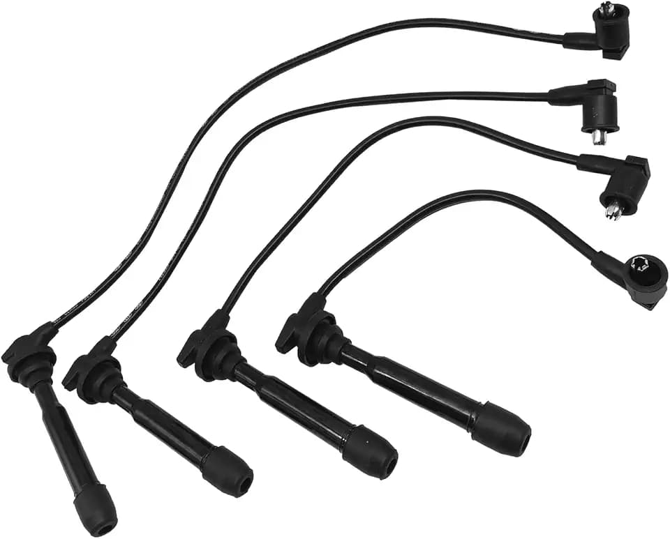 4 Ignition Spark Plug Cable Wire Set, 7mm, Compatible with Hyundai Tucson Sportage Kia Sou Tiburon Spectra Elantra Spectra5 1.8L 2.0L 1996-2012 OE# 27501-23B070 671-4239