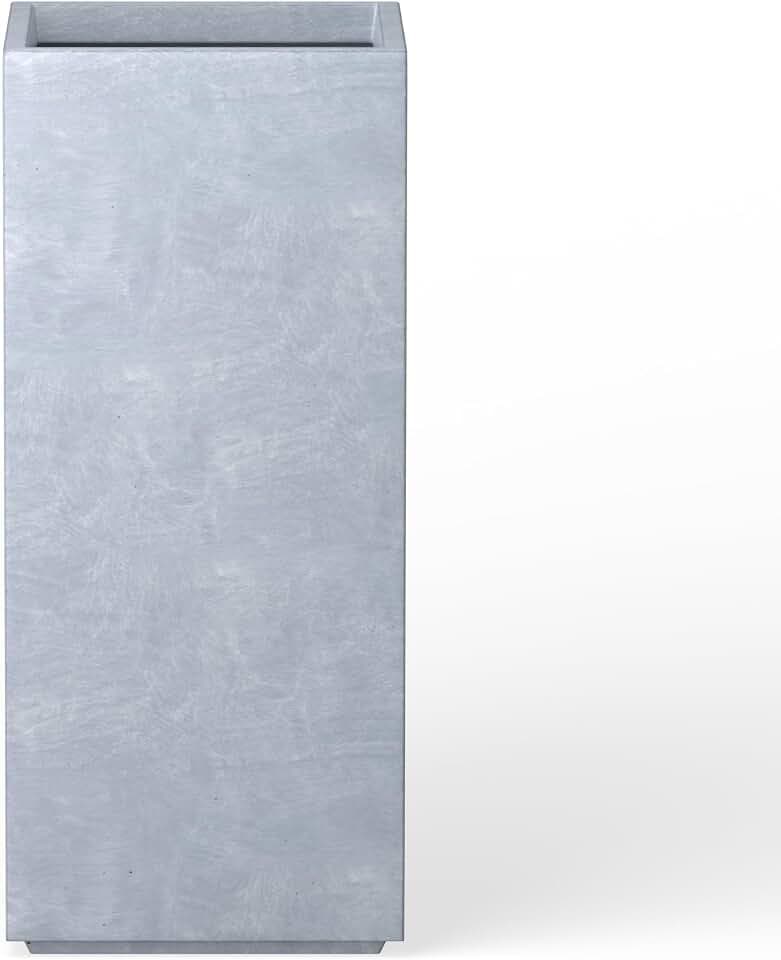Kante Large Column Square Blue Gray Concrete Planter 27.6" H, Outdoor