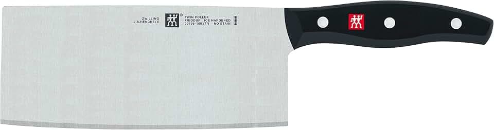 ZWILLING TWIN Pollux Chinesisches Kochmesser 18 cm, Rostfreier Spezialstahl, Ergonomischer Kunststoff-Griff, Schwarz