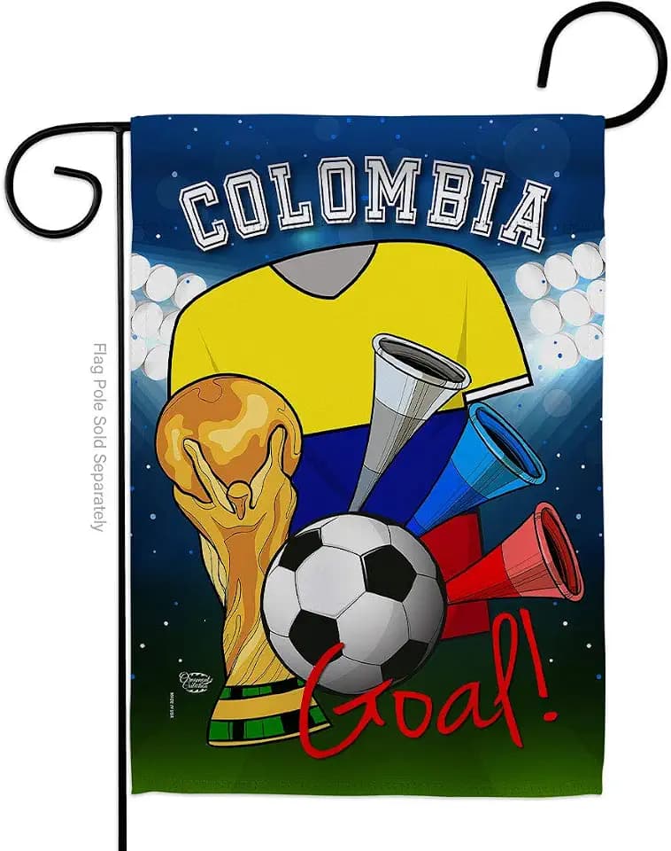 World Cup Colombia Garden Flag FIFA Team Qatar Home Decor Banner Wall Art Patio Lawn Front Porch Room Trophy Soccer Decorations Small Outdoor Small Tapestry Yard Signs Indoor Football Gifts Made In USA