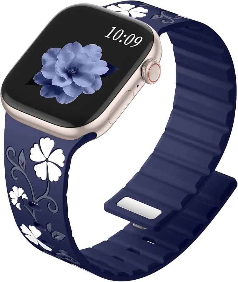 Easuny Floral Magnetic Band Compatible with Apple Watch Bands for Women