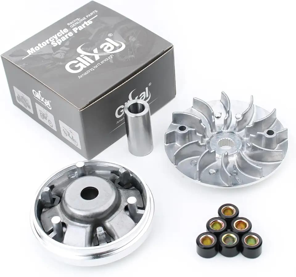 Glixal GY6 125cc 150cc Variator Kit, Front Clutch Drive Pulley with 13g Roller Weights for 152QMI 157QMJ Scooter Moped ATV Go-Kart UTV