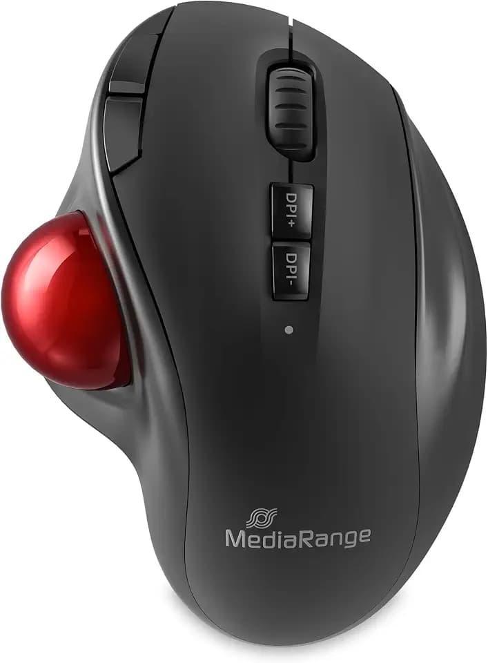 MediaRange Trackball-Maus Funk 7 Tasten 800-2.400 DPI, Rechtshänder