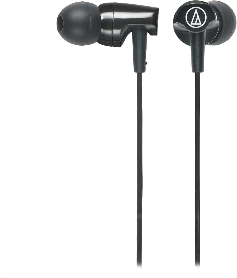 Audio-Technica ATH-CLR100iSBK SonicFuel In-Ear Headphones with In-Line Microphone & Control, Black