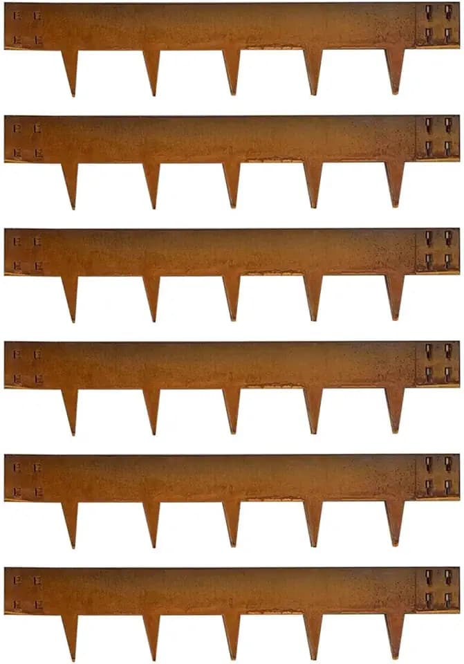 Corten Steel Landscape Edging 8 Inch H x 40 Inch L, 6-Pack 20ft