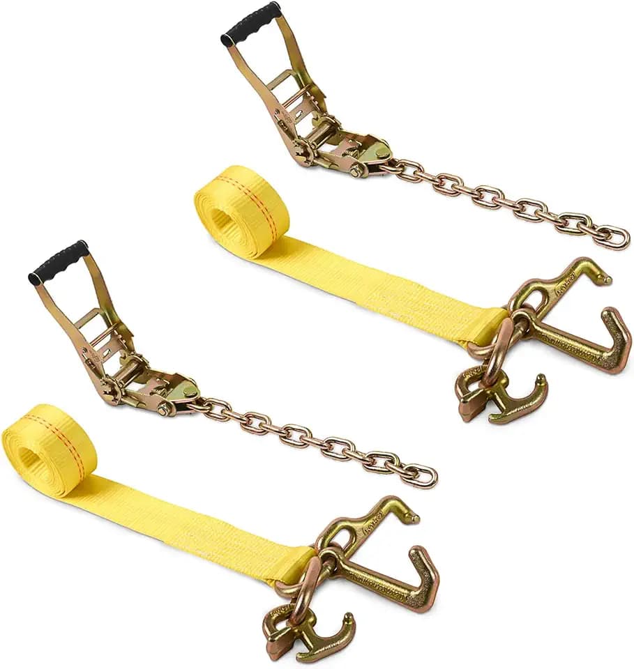 2"x8FT Ratchet Tie Down Straps G70 RTJ Hook 18,800lbs for Truck,2Pcs