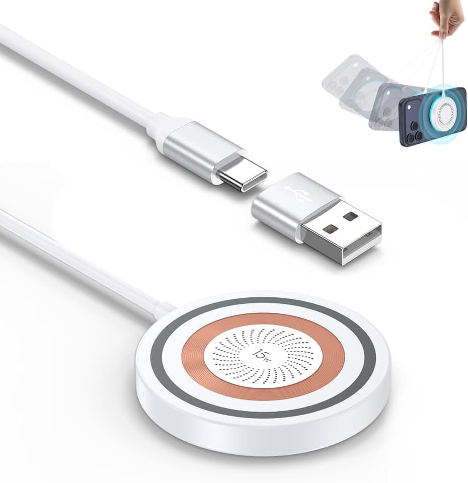 Magnetisches Induktionsladegerät, 15 W, kabelloses Ladegerät MagSafe Schnellladung