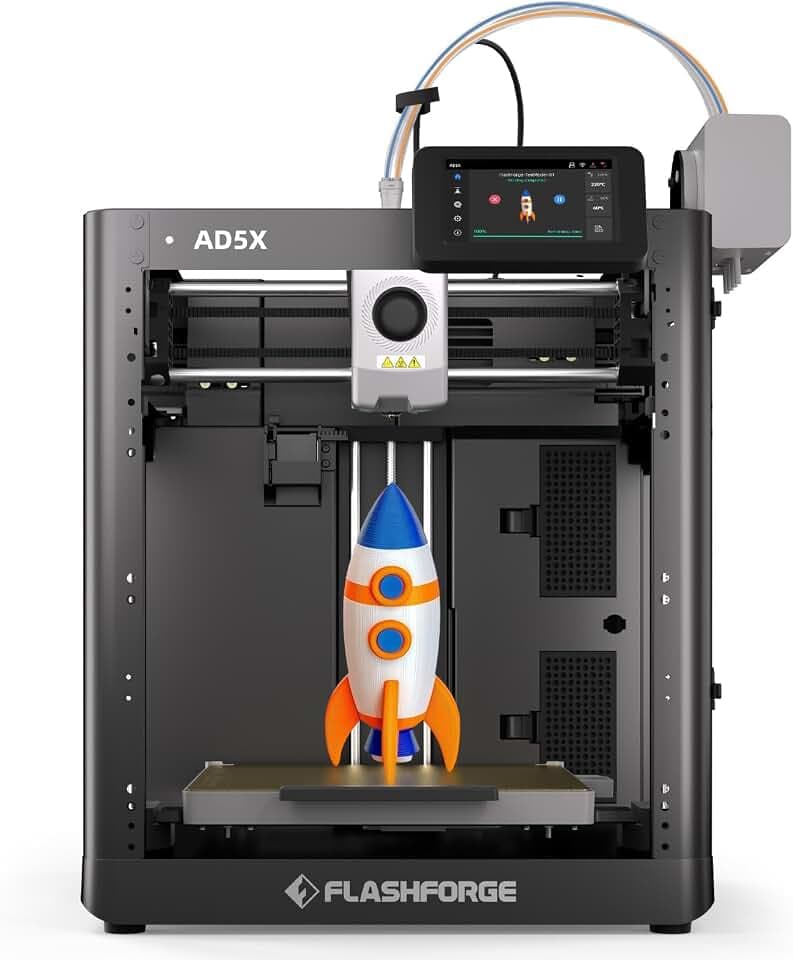 Flashforge AD5X Mehrfarben-3D-Drucker, 220x220x220mm | Hochgeschwindigkeitsdruck 600mm/s, 300°C Hotend, Automatische Nivellierung, Flexible PEI-Platte