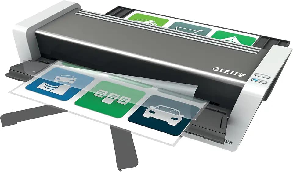 Leitz A3 Laminiergerät Touch 2 Turbo, Vollautomatisches High Speed Premium Laminiergerät für Büro & Schule, Für 80 bis 250 mic Laminierfolien, Inkl. Laminierhüllen Starterkit, iLAM, 75200000