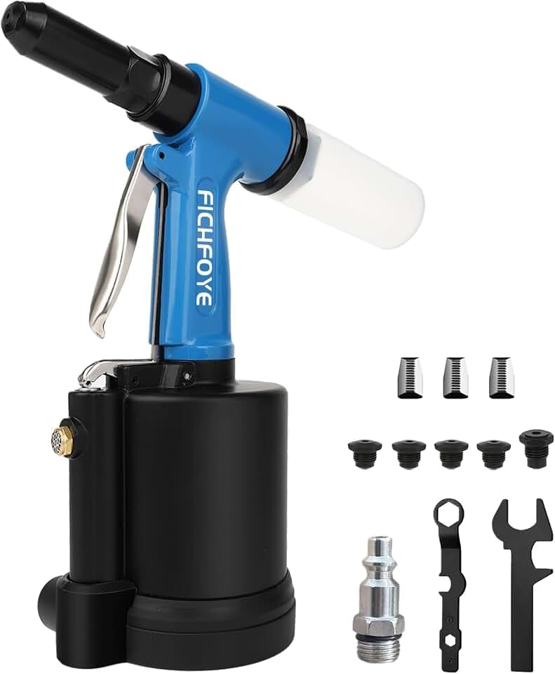 Pneumatic Rivet Gun with 3/32"-1/4" Rivet Heads