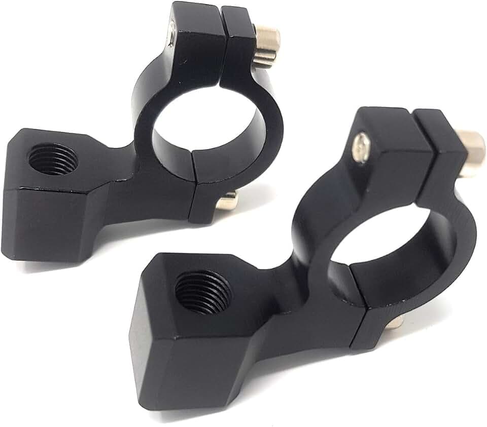 Motorrad Spiegel Halterung 10mm Im Uhrzeigersinn Gewinde X 2 für 22mm Lenker