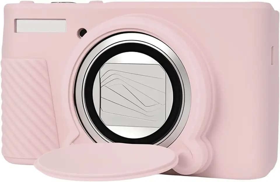 Silicone Camera Case Compatible with Canon Powershot SX740 HS SX730 HS, Soft Rubber Protective Sleeve with Removable Lens Cover, Jelly Pink