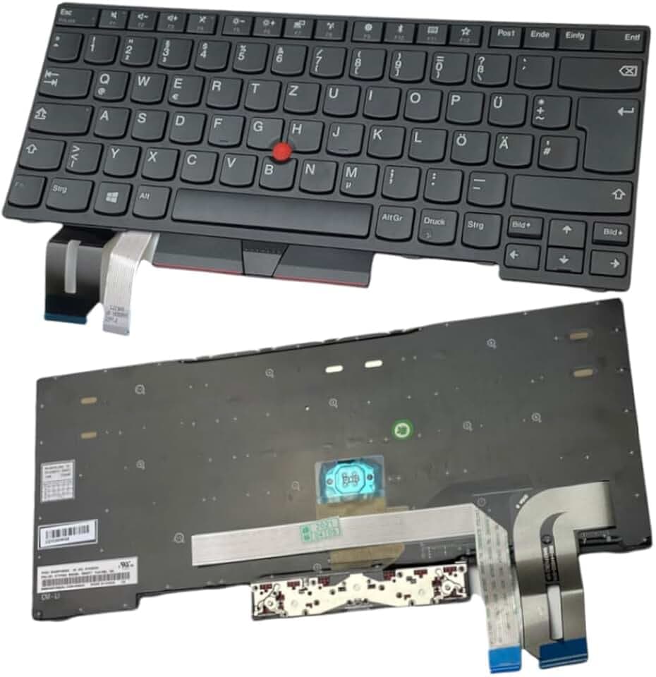 Trade-Shop Laptop Notebook Tastatur Deutsch QWERTZ kompatibel mit Lenovo ThinkPad Edge E490 E485 E495 T480S T490 T495 P43s