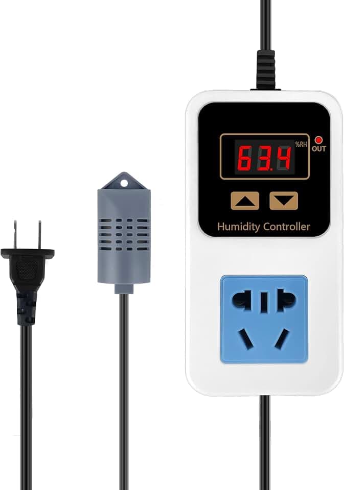 Humidifier Accessories Digital Humidity Controller for Grow Tent with Humidity Sensor, Easy-to-Use Humidifier Controller, Optimal Humidity Control for Mushroom, Greenhouse, and Reptile Environments!