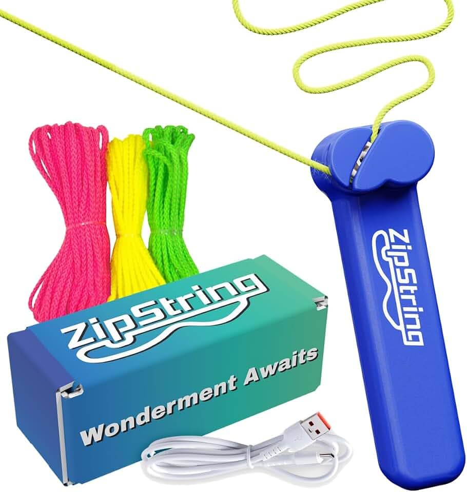 Pioupiou et Merveilles - Zipstring-Gleichgewicht zwischen Stärke und Schwerkraft - Erstellen von Figuren, 3 Farben von Saiten in 3 Größen, unendliche Möglichkeiten, Geschenkidee für Kinder,