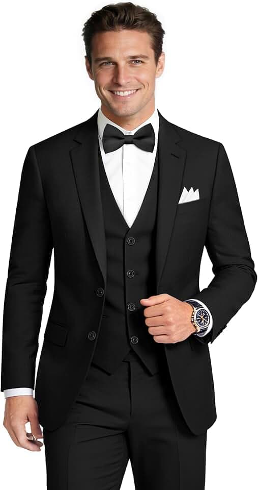Men's Stretch 6-Piece Suit Set, 3 Sizes (Short/Reg/Tall)