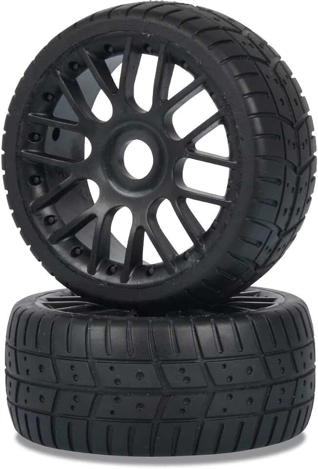 Carson 1:8 Reifen Set On-Road 4S 2St, Ersatzteil, Modellbau, Zubehör, Tuningteile, 500405840, Schwarz