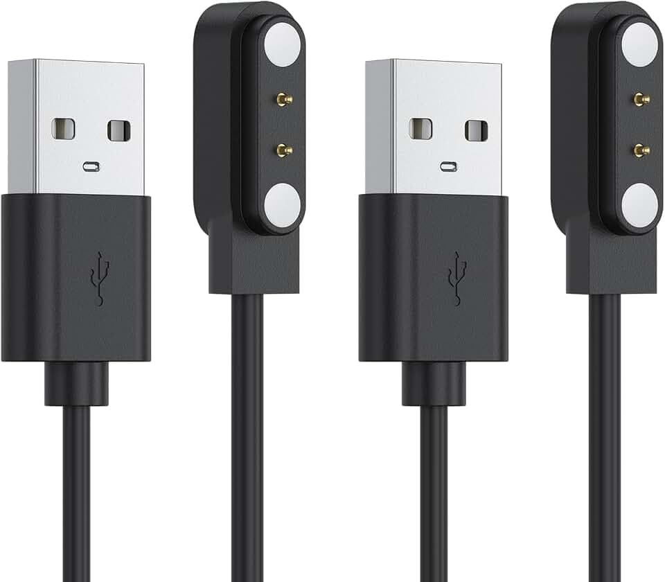 Meliya 2-Pack Charger for FAFAFROG S1 Dog Bark Collar, Replacement USB-A/USB-C Magnetic Charging Cable (USB-A)