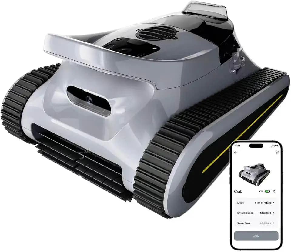 Pool Vacuum for Inground Pools & Above Ground Pool, Cordless Robotic Pool Cleaner with 180W Brushless Motor, 3-Hour Runtime, Wall-Climbing Pool Robot Scrubber for Pools up to 2150 Sq.Ft.