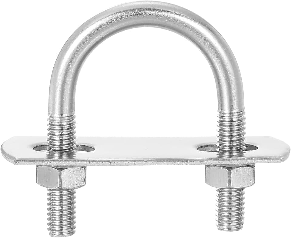 QUARKZMAN 8 Set U Schrauben M6 x 25mm ID x 45mm Länge Runde U Bügelschraube Edelstahl 304 Klammer Schellen U-Bolzen mit Gewinde Muttern Rahmenplatte Unterlegscheibe für Rohr Befestigung