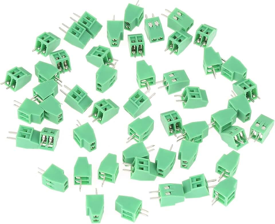 2,54mm Schraubenklemmenblock für Leiterplatten 2-polig PCB Anschlussblock 50 Stück pro Satz in Grün