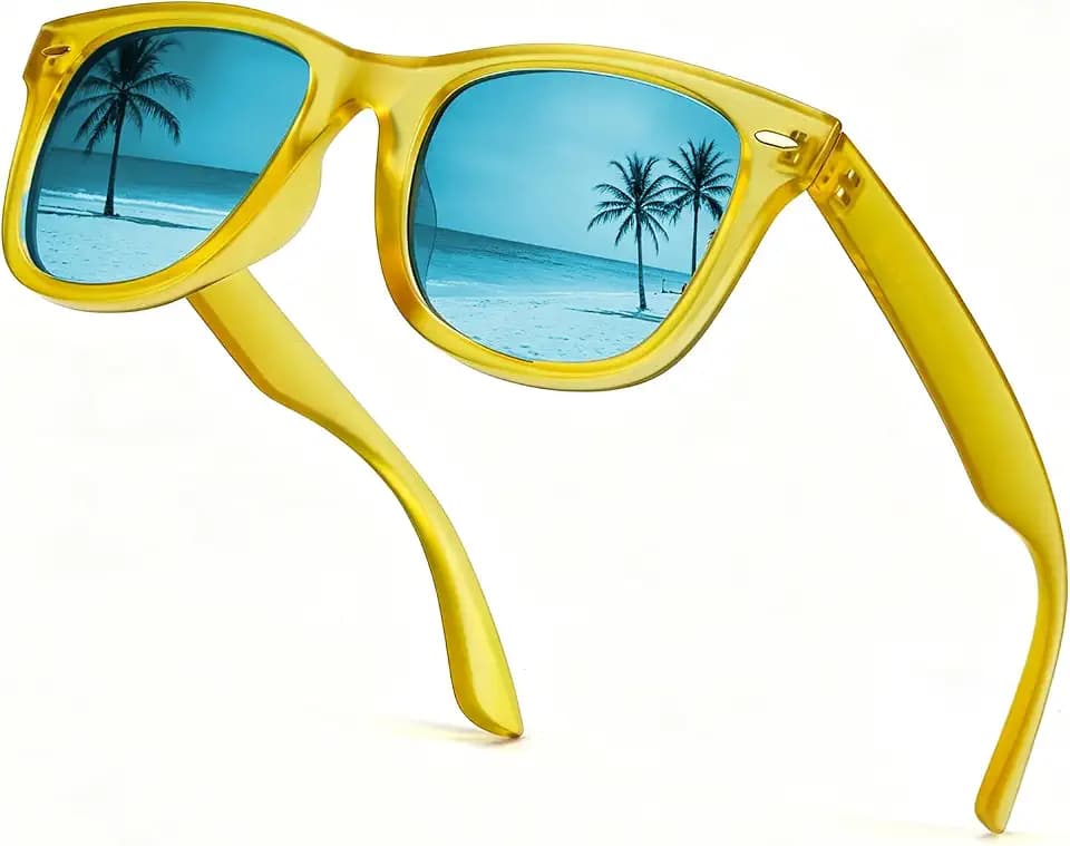 IGnaef Retro Square Polarized Sunglasses for Mens Womens
