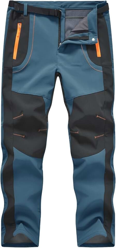 donhobo Herren Wanderhose Gefüttert Winterhose Wasserdicht Winddicht Warm Verdickte Softshellhose Outdoorhose Skihose Trekkinghose
