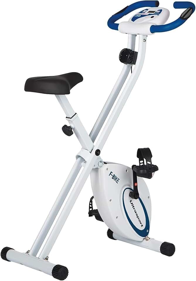 Ultrasport Heimtrainer Fahrrad Klappbar I Hometrainer Fahrrad Klappbar Extra Leise bis 130 KG mit Komfort-Sattel I Ergometer Heimtrainer, Fitnessbikes, Indoor Bike, Trimmrad