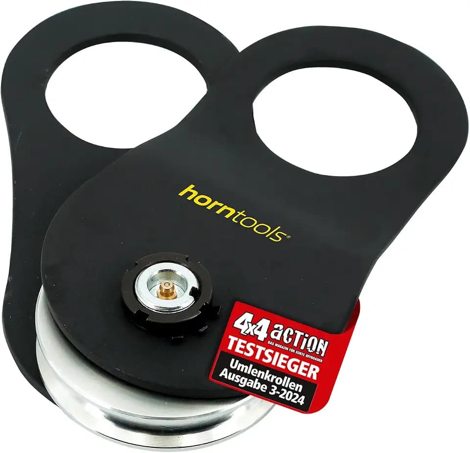 horntools Umlenkrolle für Seilwinde bis 9000 kg - Geeignet für Stahlseile & Kunststoffseile bis zu 11 mm Durchmesser - Extra Starke Bergehilfe - Offroad Getestet