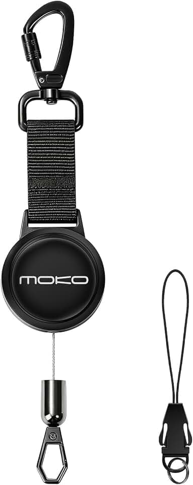 MoKo Heavy Duty Retractable Badge Reel or Keychain with Lockable Carabiner