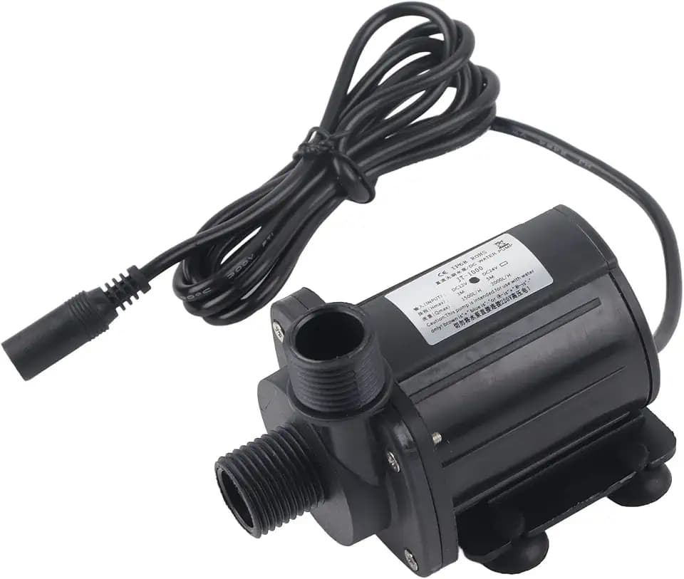 DC 12V Tauchwasserpumpe, 15000L/H Hydraulikkopf Brushless Kleine Wasserpumpe, Geräuscharm, -40℃-100℃ Solar Teichpumpe für Brunnenpool Solarumlaufsystem
