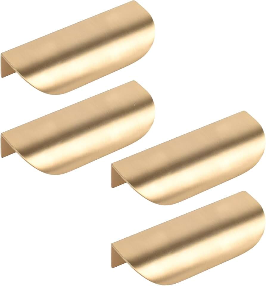 Türgriff in Blattform, für Mülleimer, Tassen, Türen, 116 x 44 mm, Blattform, für Küchenschrank, Schublade, Schrank, dekorativer Möbelknauf, 4 Stück
