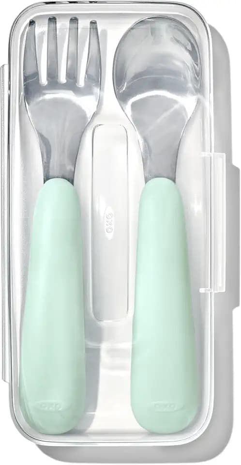 OXO Tot On-The-Go Fork and Spoon Set, Opal