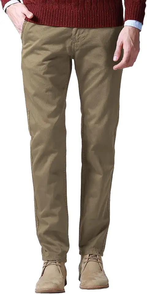 Match Mens Regular-Fit Casual Flat Front Chino Pants