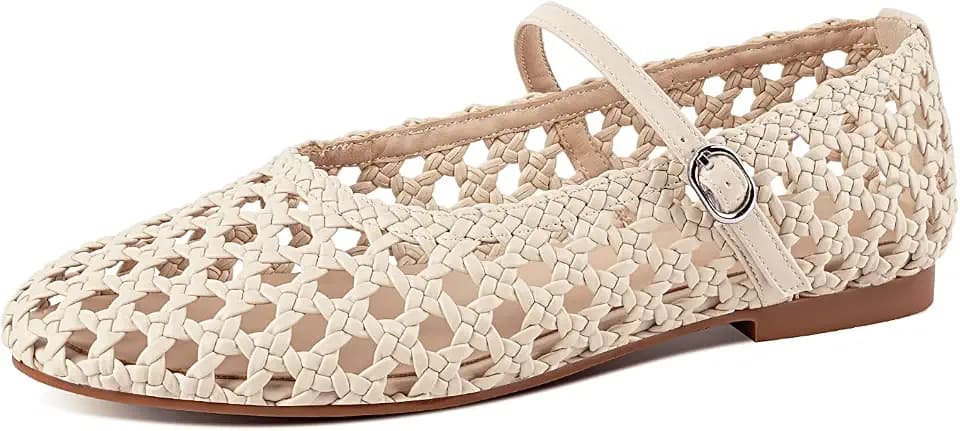 Ballet Flats Mesh Shoes for Women Mary Janes Flats